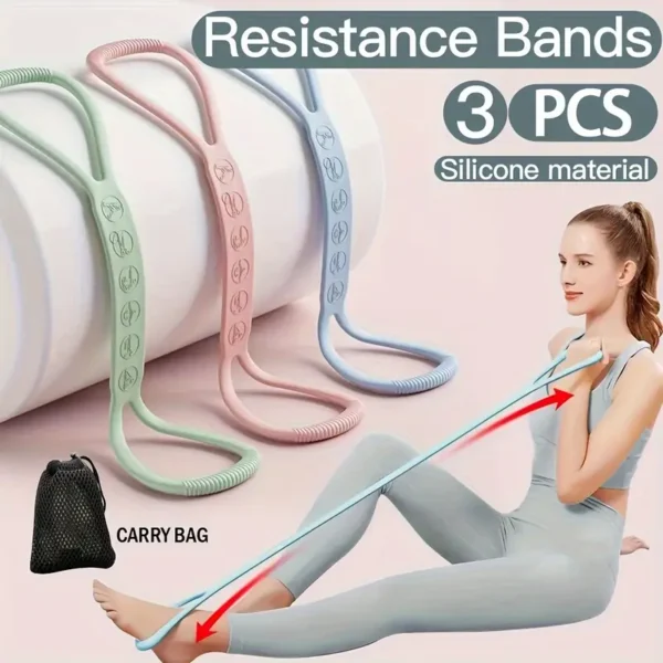 3pcs Silicone Resistance Bands Set