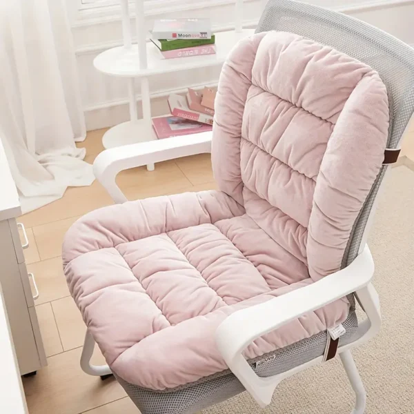Thick Glam Style Chair Cushion with Lumbar Support Backrest