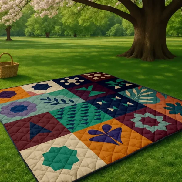 Extra Large 78x78 Inch Foldable Picnic Blanket with Carry Strap
