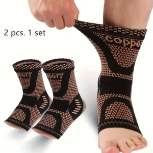 2-Pack Copper Ankle Compression Sleeves