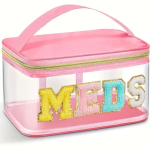 Glittery "MEDS" Letter PVC Cosmetic Bag